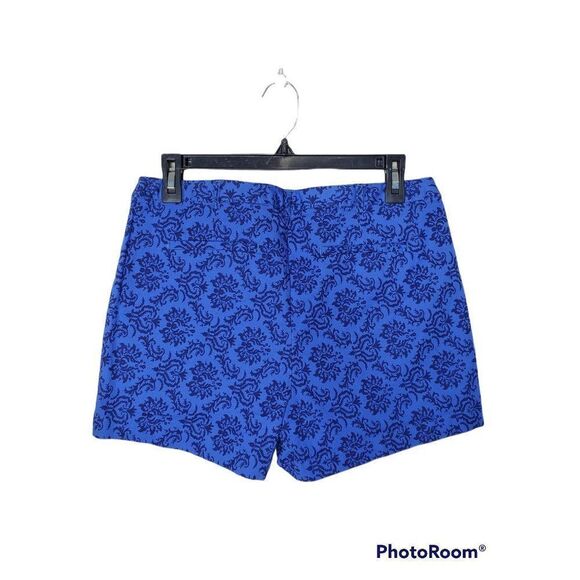 Kenar Damask Print Royal Blue Stretch Shorts Sz 8 NWT - Picture 8 of 8